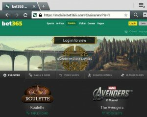 bet365 casino lobby